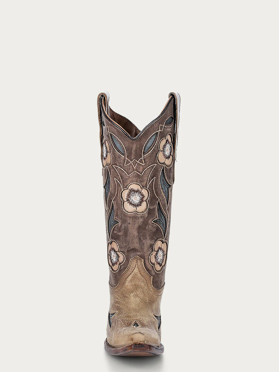L6155 - WOMEN'S SAND INLAY AND EMBROIDERY SNIP TOE CIRCLE G COWBOY BOOT - Image 3