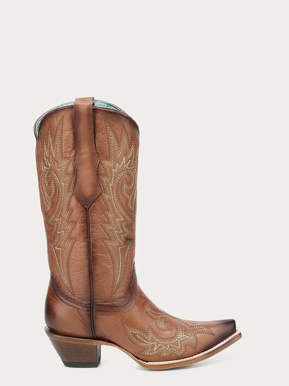 Z5506 - WOMEN'S SHEDRON FLAMES EMBROIDERY SNIP TOE COWBOY BOOT - Image 3