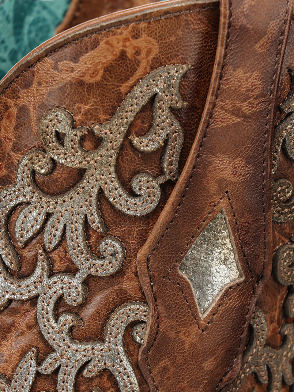 Z5531 - WOMEN'S SHEDRON OVERLAY AND EMBROIDERY SQUARE TOE COWBOY BOOT - Image 4