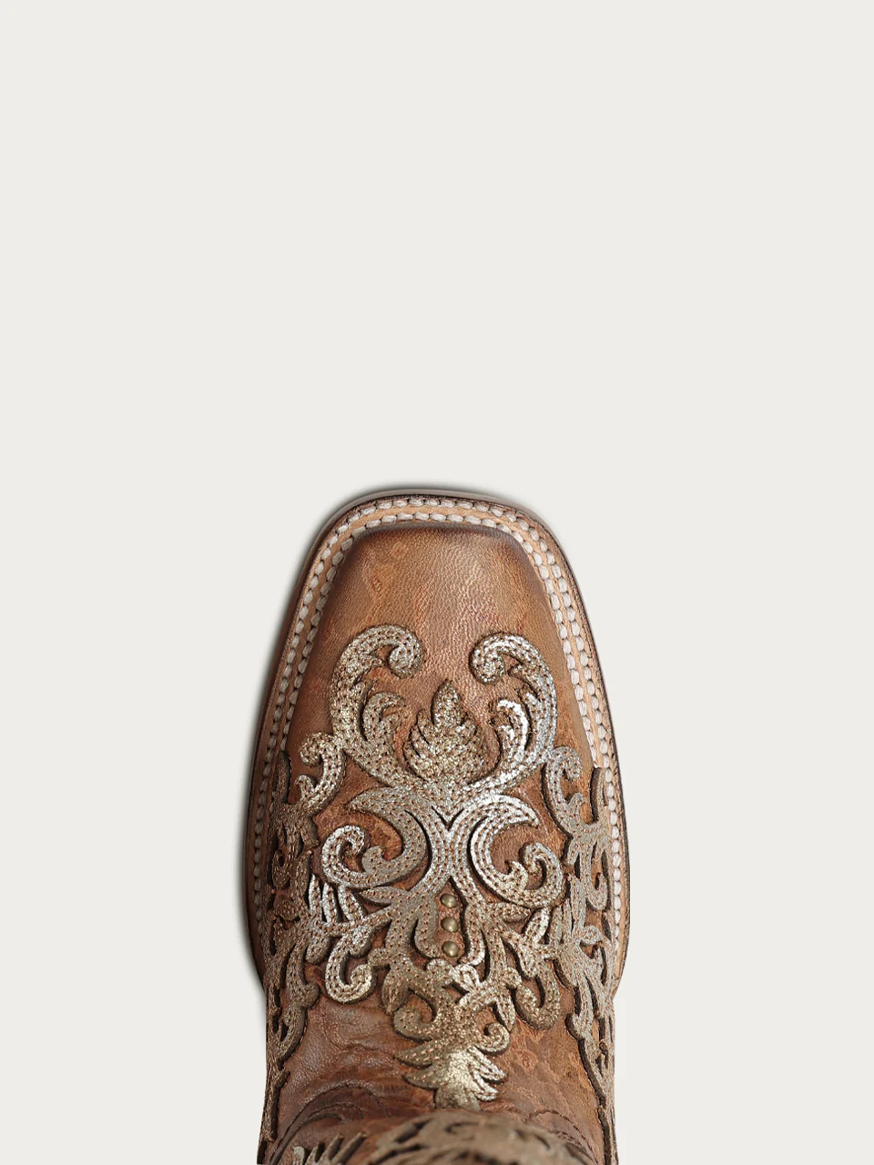 Z5531 - WOMEN'S SHEDRON OVERLAY AND EMBROIDERY SQUARE TOE COWBOY BOOT - Image 6