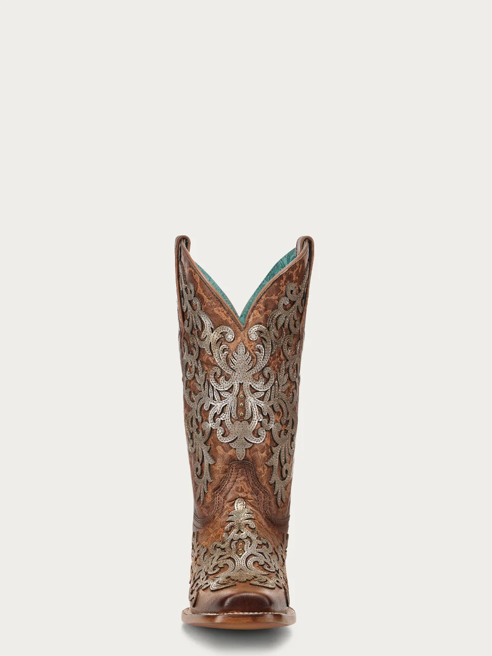 Z5531 - WOMEN'S SHEDRON OVERLAY AND EMBROIDERY SQUARE TOE COWBOY BOOT - Image 7
