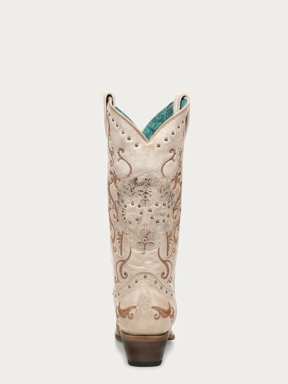 Z5491 - WOMEN'S STRAW AND WHITE FLORAL SUGAR SKULL SNIP TOE COWBOY BOOT - Image 10
