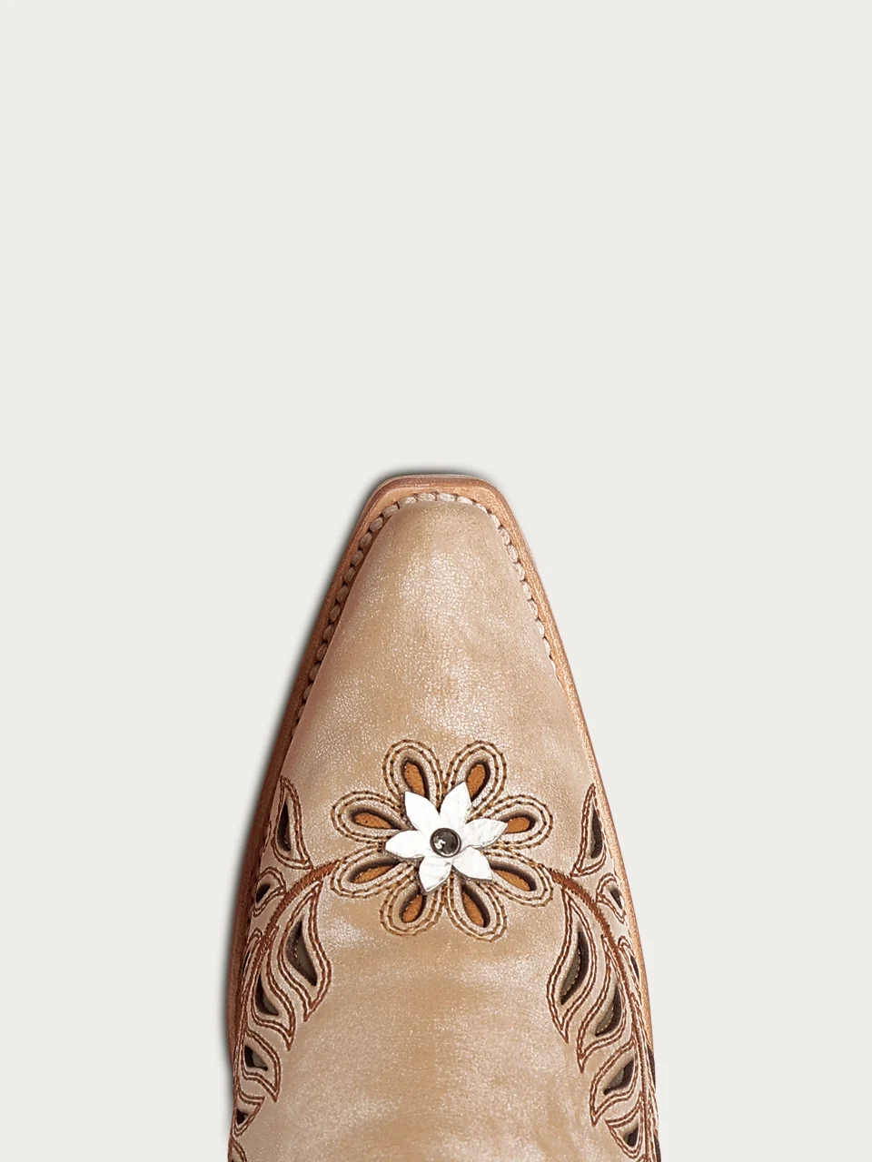 Z5429 - WOMEN'S STRAW LASER, FLOWERS AND BIRDS INLAY AND CRYSTALS TALL TOP SNIP TOE COWBOY BOOT - Image 5