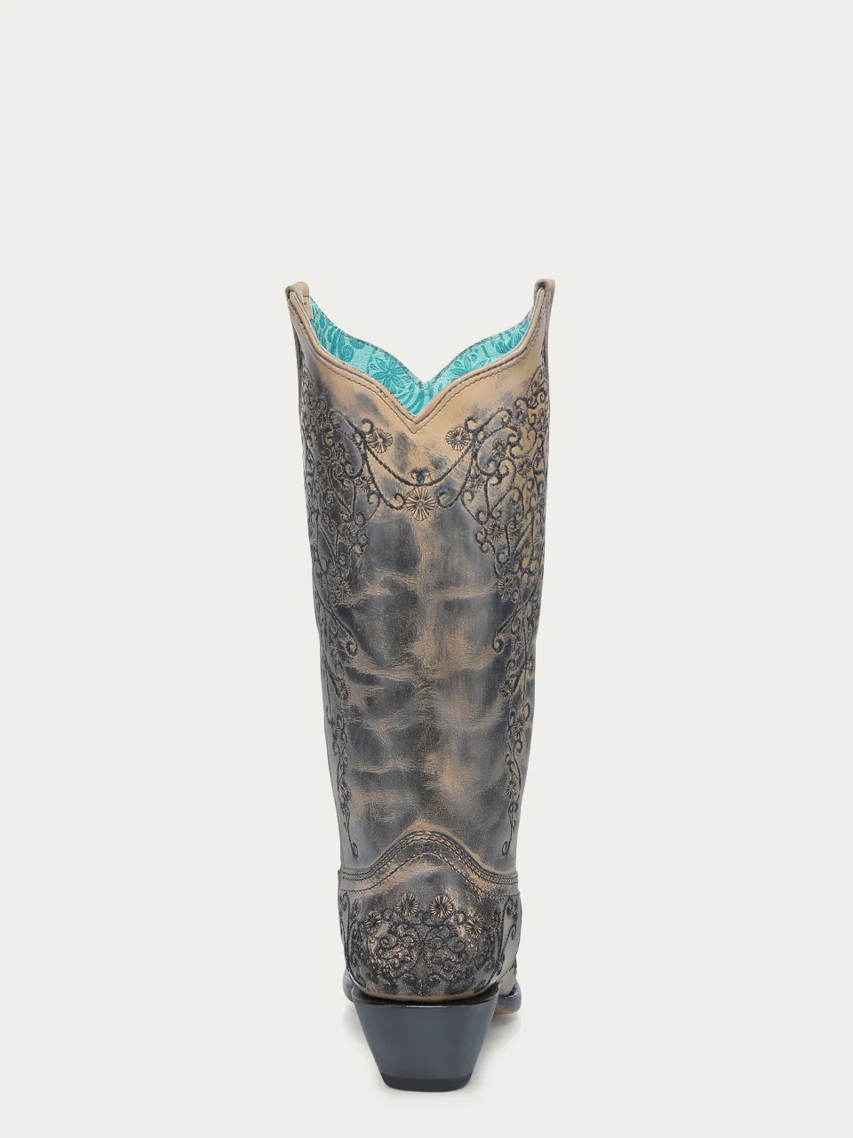 A4802 - WOMEN'S TAUPE FLORAL EMBROIDERY SNIP TOE COWBOY BOOT - Image 5
