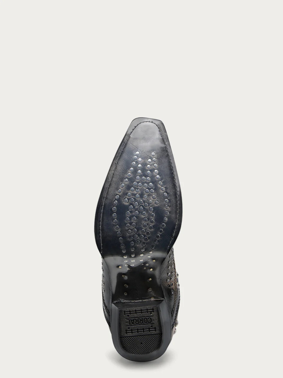 A4832 - WOMEN'S TAUPE OVERLAY BULL SKULL EMBROIDERY AND STUDS SNIP TOE COWBOY BOOT - Image 4