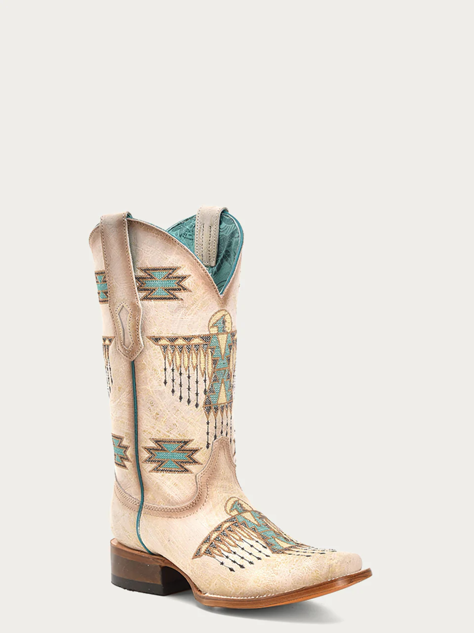 Z5219 - WOMEN'S WOVEN EAGLE EMBROIDERY SQUARE TOE COWBOY BOOT