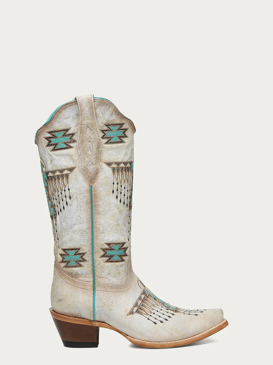 Z5410 - WOMEN'S WOVEN EAGLE TURQUOISE EMBROIDERY SNIP TOE COWBOY BOOT - Image 3
