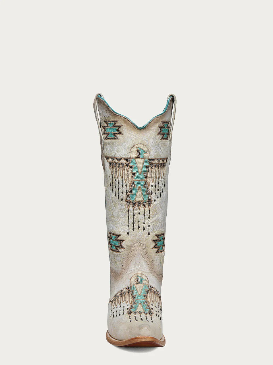 Z5410 - WOMEN'S WOVEN EAGLE TURQUOISE EMBROIDERY SNIP TOE COWBOY BOOT - Image 4
