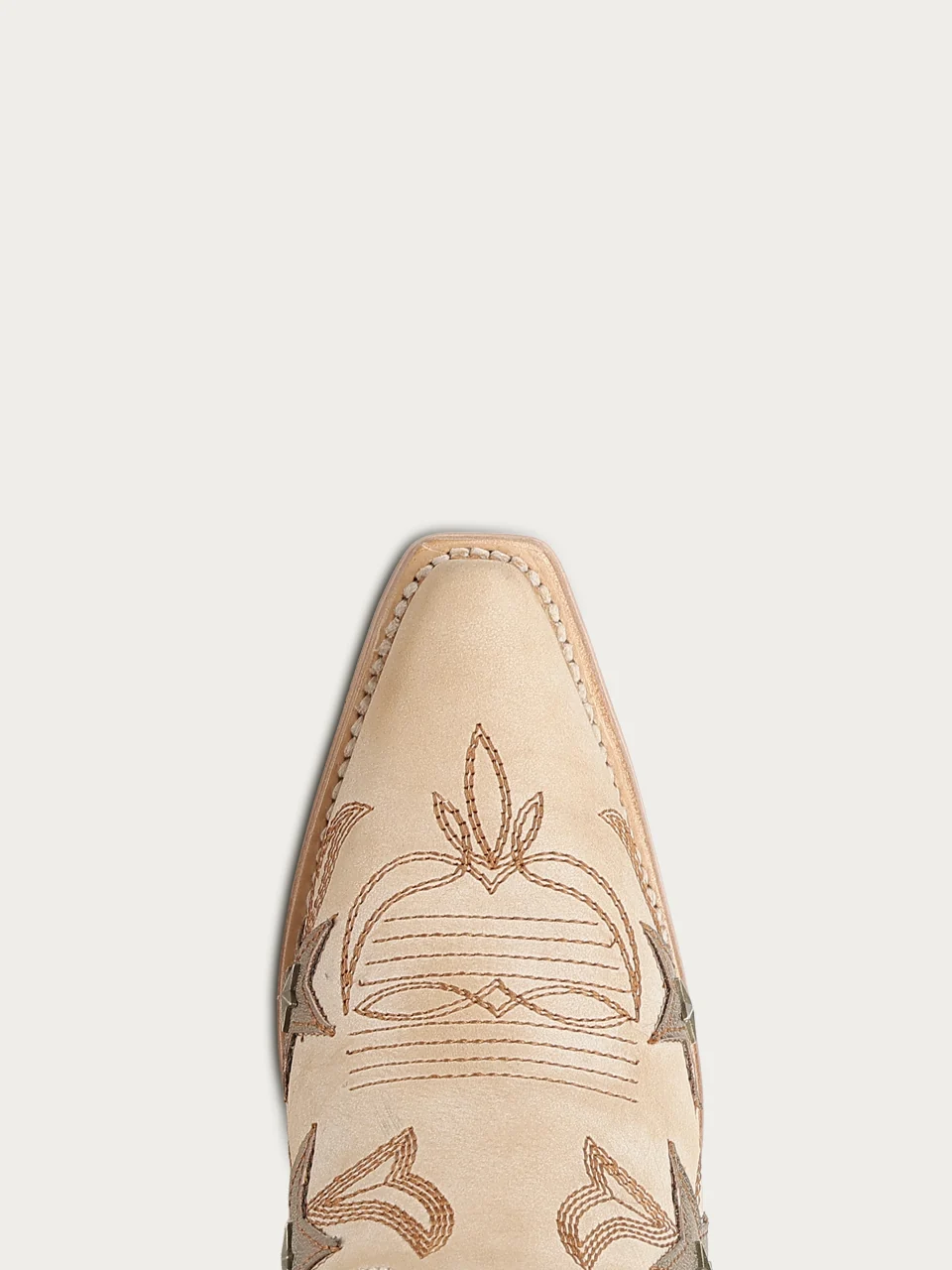 Z5552 - WOMEN'S BONE EMBROIDERY STARS OVERLAY AND STUDS TALL TOP SNIP TOE COWBOY BOOT - Image 5
